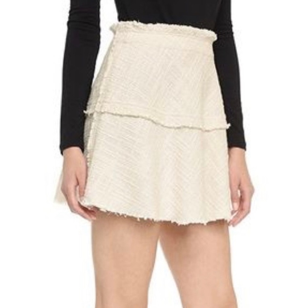IRO Diva Ecru Tweed Boucle Flare Mini Skirt